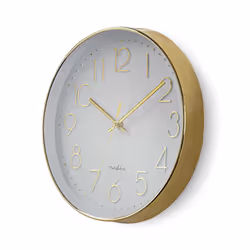 Nedis CLWA015PC30GD wall/table clock Round Gold, White