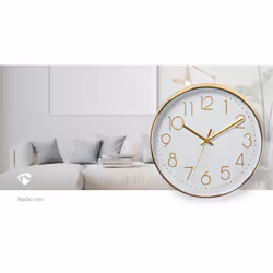 Nedis CLWA015PC30GD wall/table clock Round Gold, White - Additional view 4