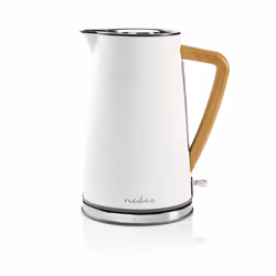 Nedis KAWK510EWT, 1.7 L, 2200 W, White, Stainless steel, Water level indicator, Cordless