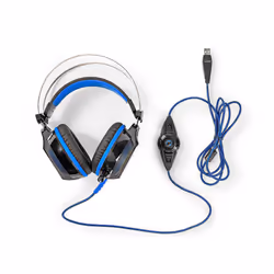 Nedis GHST500BK headphones/headset Wired Head-band Gaming USB Type-A Black, Blue - Additional view 7