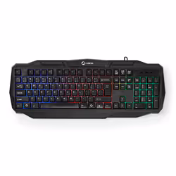 Nedis GKBD100BKUS, Wired, USB, Membrane, QWERTY, LED, Black