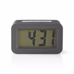Nedis CLDK003GY, Digital alarm clock, Grey, White, LCD, Battery, AA, 100 mm