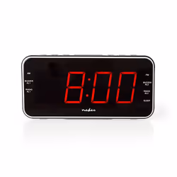Nedis CLAR004BK, Digital alarm clock, Rectangle, Black, AM, FM, 87.5 - 108 MHz, Radio/Buzzer
