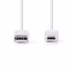 Nedis CCGP60410WT10 USB cable USB 2.0 1 m USB A Micro-USB B White - Additional view 2