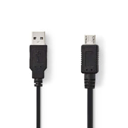 Nedis CCGP60400BK20 USB cable USB 2.0 2 m USB A Black