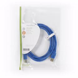 Nedis CCGP61100BU20 USB cable USB 3.2 Gen 1 (3.1 Gen 1) 2 m USB A USB B Blue - Additional view 4