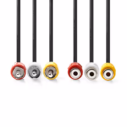 Nedis CVGP24305BK50 composite video cable 5 m 3 x RCA Red, White, Yellow - Additional view 2
