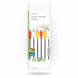 Nedis CVGP24305BK50 composite video cable 5 m 3 x RCA Red, White, Yellow - Additional view 3