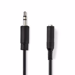 Nedis CAGP22550BK02, 3.5mm, Male, 6.35mm, Female, 0.2 m, Black