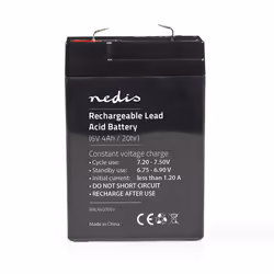 Nedis BALA40006V, Sealed Lead Acid (VRLA), 6 V, 1 pc(s), Black, 4 Ah, CE