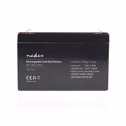 Nedis BALA72006V, Sealed Lead Acid (VRLA), 6 V, 1 pc(s), Black, 7.2 Ah, CE
