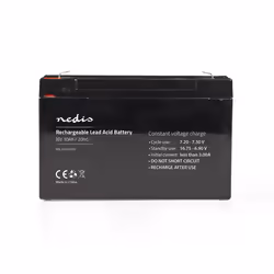Nedis BALA100006V, Sealed Lead Acid (VRLA), 6 V, 1 pc(s), Black, 10000 Ah, 53 mm