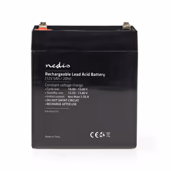 Nedis BALA500012V, Rechargeable battery, Sealed Lead Acid (VRLA), 12 V, 1 pc(s), 5000 mAh, Black