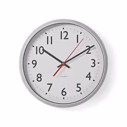 Nedis CLWA110WT, Wall, Round, Silver, White, Plastic, Modern, AA