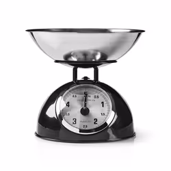 Nedis KASC110BK, Mechanical kitchen scale, 5 kg, 25 g, Black, Stainless steel, Stainless steel, Steel, Countertop