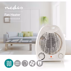 NEDIS Fan Heater | 1000/2000 W | Adjustable thermostat