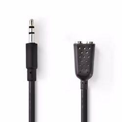 Nedis CAGB22100BK02, 3.5mm, Male, 2 x 3.5mm, Female, 0.2 m, Anthracite