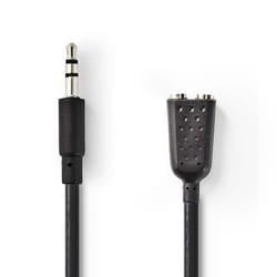 Nedis CAGB22100BK02 audio cable 0.2 m 3.5mm 2 x 3.5mm Anthracite