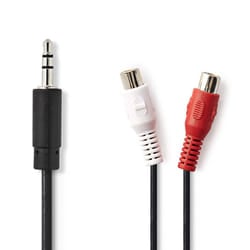 Nedis CAGB22250BK02 audio cable 0.2 m 3.5mm 2 x RCA Black