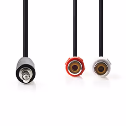 Nedis CAGB22250BK02 audio cable 0.2 m 3.5mm 2 x RCA Black