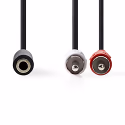 Nedis CAGB22255BK02 audio cable 0.2 m 2 x RCA 3.5mm Black - Additional view 2