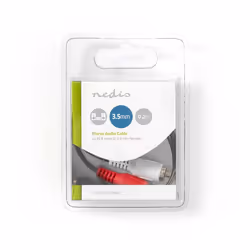 Nedis CAGB22255BK02 audio cable 0.2 m 2 x RCA 3.5mm Black - Additional view 3