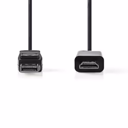 Nedis CCGB37100BK20 video cable adapter 2 m DisplayPort HDMI Type A (Standard) Black - Additional view 2