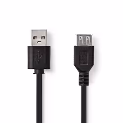 Nedis CCGB60010BK30, 3 m, Mini-USB B, USB A, USB 2.0, 0.48 Gbit/s, Black