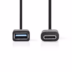 Nedis CCGB61710BK02 USB cable USB 3.2 Gen 1 (3.1 Gen 1) 0.15 m USB C USB A Black - Additional view 2