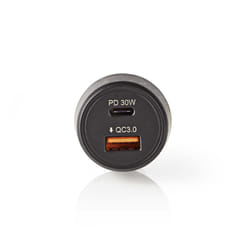 Nedis CCPD30W100BK mobile device charger Smartphone Black Cigar lighter Fast charging Auto