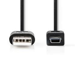 Nedis CCGT60300BK10 USB cable USB 2.0 1 m USB A Mini-USB A Black