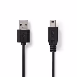 Nedis CCGT60300BK10 USB cable USB 2.0 1 m USB A Mini-USB A Black