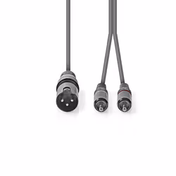 Nedis COTH15200GY30 audio cable 3 m XLR (3-pin) 2 x RCA Grey - Additional view 2