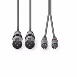 Nedis COTH15210GY15 audio cable 1.5 m 2 x XLR (3-pin) 2 x RCA Grey