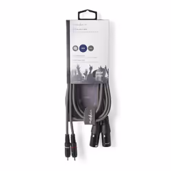 Nedis COTH15210GY15 audio cable 1.5 m 2 x XLR (3-pin) 2 x RCA Grey