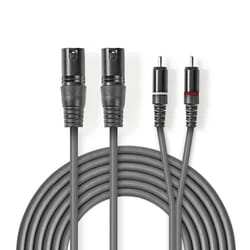 Nedis COTH15210GY30 audio cable 3 m 2 x XLR (3-pin) 2 x RCA Grey