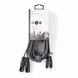 Nedis COTH15210GY30 audio cable 3 m 2 x XLR (3-pin) 2 x RCA Grey