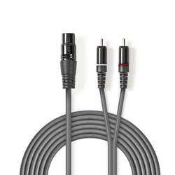 Nedis COTH15220GY15 audio cable 1.5 m XLR (3-pin) 2 x RCA Grey