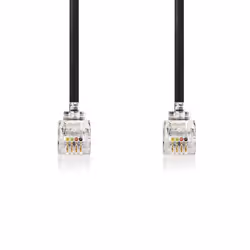 Nedis TCGP90100BK50 telephone cable 5 m Black - Additional view 2