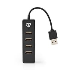 Nedis UHUBU2420BK interface hub USB 2.0 480 Mbit/s Black
