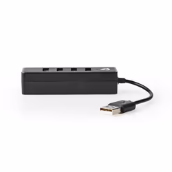 Nedis UHUBU2420BK interface hub USB 2.0 480 Mbit/s Black
