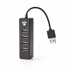 Nedis UHUBU2420BK interface hub USB 2.0 480 Mbit/s Black