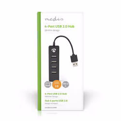Nedis UHUBU2420BK interface hub USB 2.0 480 Mbit/s Black - Additional view 4