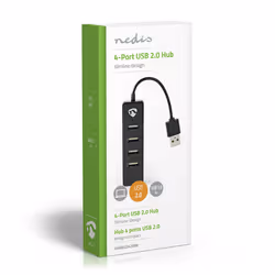 Nedis UHUBU2420BK interface hub USB 2.0 480 Mbit/s Black - Additional view 6