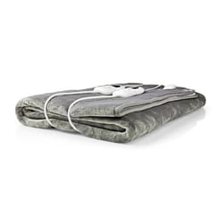 Nedis PEBL130CWT2 electric blanket 120 W Grey, White Fleece, Polyester