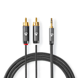 Nedis CATB22200GY50 audio cable 5 m 3.5mm 2 x RCA Grey
