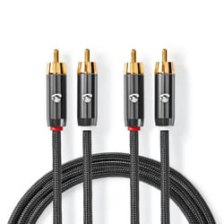 Nedis CATB24200GY10 audio cable 1 m 2 x RCA Grey