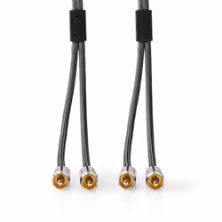 Nedis CATB24200GY10 audio cable 1 m 2 x RCA Grey