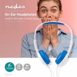 Nedis HPWD4200BU headphones/headset Wired Head-band Music Blue, White - Additional view 2