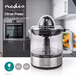 Nedis KAJC110CBK electric citrus press 0.8 L 30 W Black, Silver